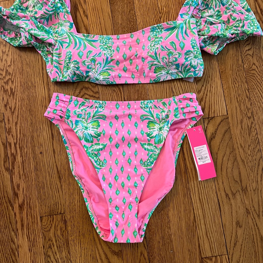 Lilly Pulitzer Pink and Green Bikini Set